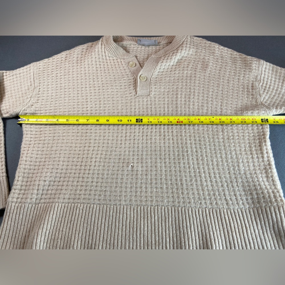 Everlane Cashmere Sweater Waffle Weave 2 Buttons Size Large - Picture 5 of 10